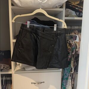 We The Free Black Leather Skirt